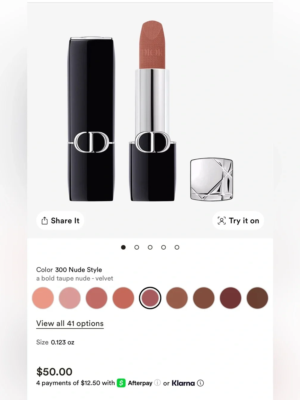 Dior Rouge 284 Rose Bavarde Velvet lipstick